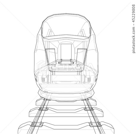 Modern speed train concept. Vector 45229808