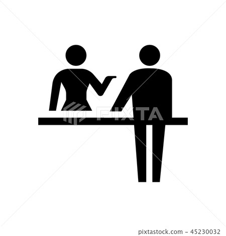 接待處，辦理登機手續，櫃檯標記/指南地圖符號（象形圖） 45230032