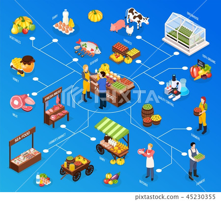 Farmer Market Isometric Flowchart 45230355