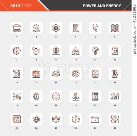 Power and Energy Flat Line Web Icon Concepts Power and Energy Flat Line Web Icon Concepts 45231999
