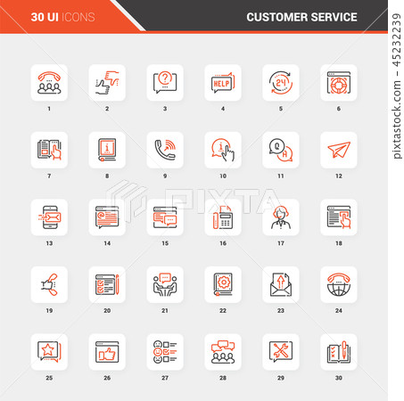 Customer Service Flat Line Web Icon Concepts Customer Service Flat Line Web Icon Concepts 45232239