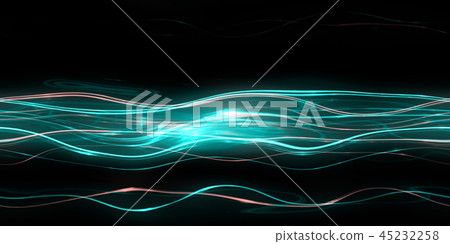 鮮豔細緻的科技數位光束紋理背景（無縫接圖，高解析度 3D CG 渲染∕著色插圖） 45232258