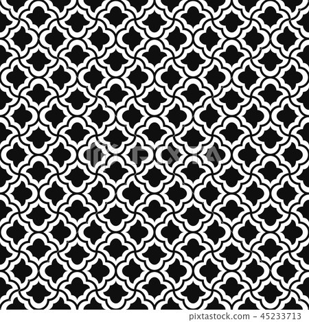 Flower pattern. Seamless white and black ornament 45233713