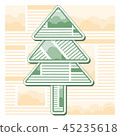 Green Christmas fir tree from sheets of newspaper 45235618