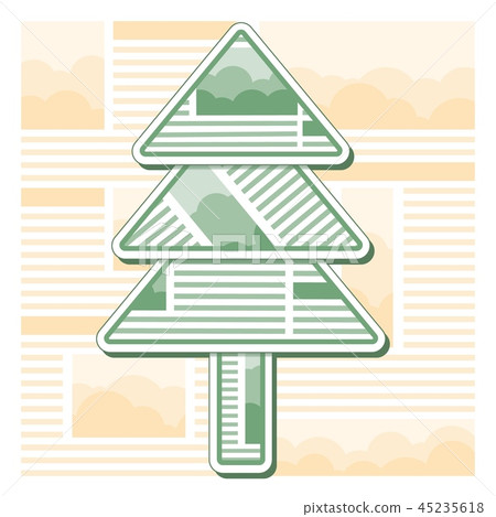 Green Christmas fir tree from sheets of newspaper Green Christmas fir tree from sheets of newspaper 45235618