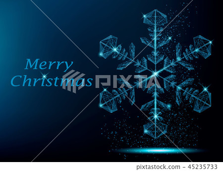 Merry Christmas greeting card with snowflake - Stock Illustration ...