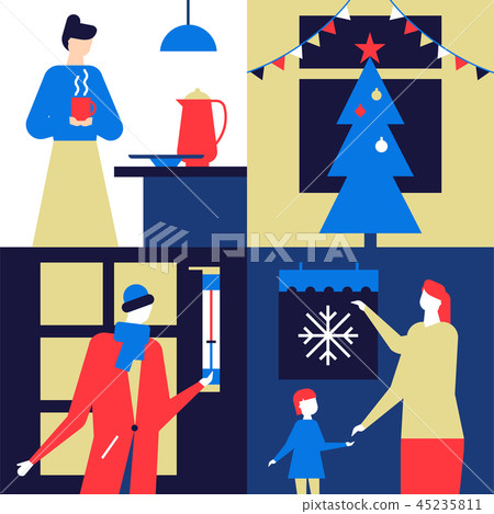 Christmas time - flat design style colorful illustration Christmas time - flat design style colorful illustration 45235811