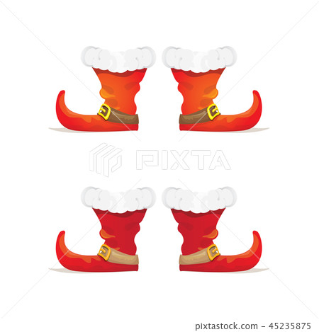 vector red cartoon christmas elf shoes collection icon isolated on transparent background. vector vector red cartoon christmas elf shoes collection icon isolated on transparent background. vector 45235875