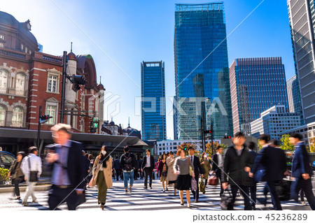 "Tokyo" Marunouchi business district, people who go to work "Tokyo" Marunouchi business district, people who go to work 45236289
