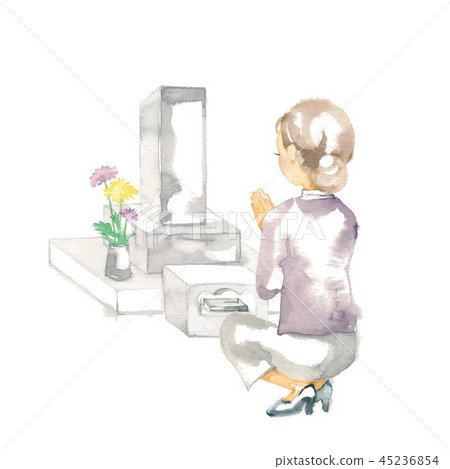把手放的婦女與日本墳墓 45236854