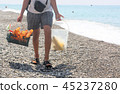 The seller of chips and corn on the beach 45237280