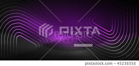 Dark black abstract background with neon colors and lines 45238358