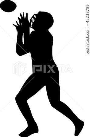 Quarterback catches ball 45238789