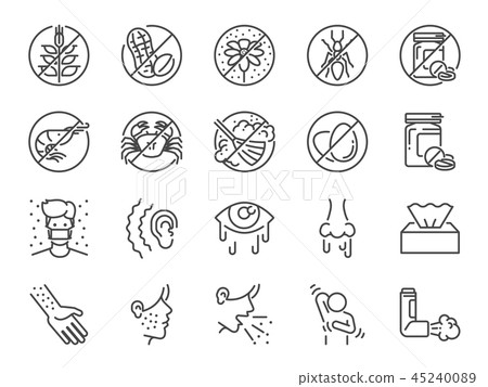 Allergies icon set. Allergies icon set. 45240089