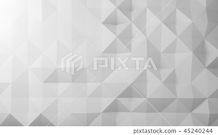 Abstract digital polygonal pattern, white 3d 45240244