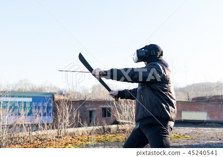 The men in the virtual reality glasses 45240541
