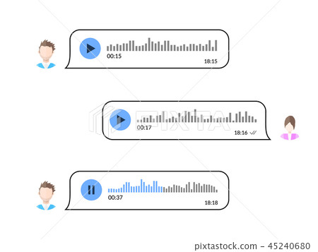 Two users conversate using voice messages. Two users conversate using voice messages. 45240680