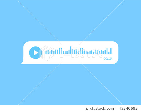 Audio message speech bubble with voice waveform. 45240682
