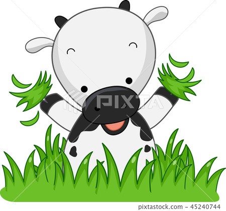 图库插图 cow grass herbivore illustration