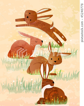 Droves Of Hares Illustration Droves Of Hares Illustration 45240778