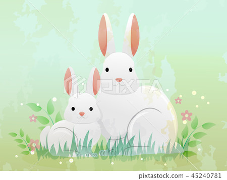 Rabbit Kitten Illustration Rabbit Kitten Illustration 45240781
