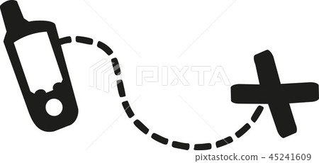 Geocaching gps device with track to a cross Geocaching gps device with track to a cross 45241609