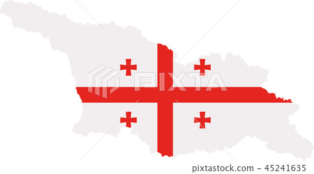 Georgia map with flag 45241635