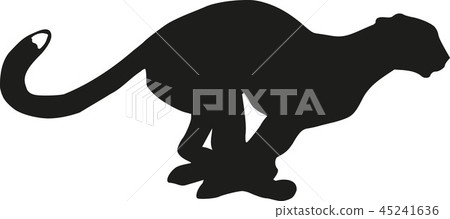 Running leopard silhouette 45241636