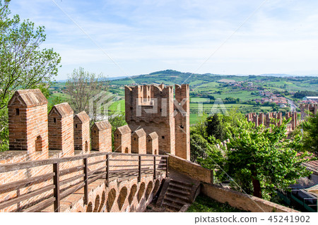 landscape from Gradara Castle, italy 45241902
