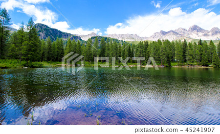 San Pellegrino lake in the Italian Dolomites 45241907