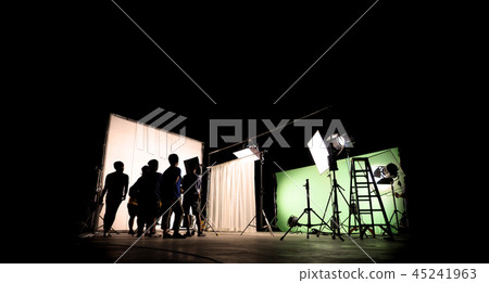 Low key silhouette lighting of VDO production 45241963