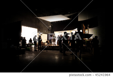 Low key silhouette lighting of VDO production 45241964
