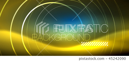 Neon glowing circles background 45242090