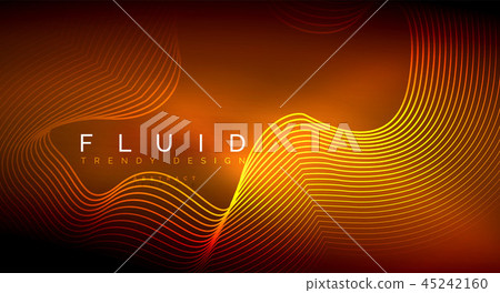 Digital flowing wave particles abstract background Digital flowing wave particles abstract background 45242160