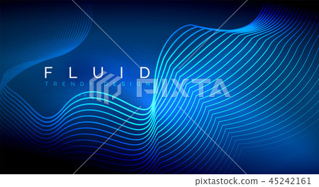 Digital flowing wave particles abstract background 45242161