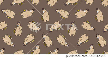 bear seamless pattern vector polar bear top hat 45242359