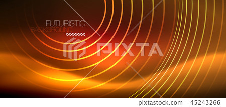 Neon glowing techno lines, hi-tech futuristic abstract background template with square shapes 45243266