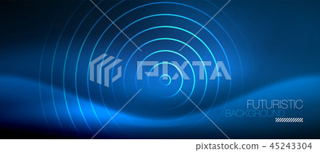 Neon glowing circles background 45243304