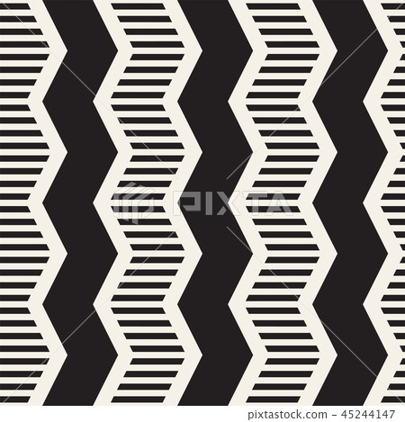Vector seamless zigzag line pattern. Abstract stylish geometric background. Repeating lattice 45244147