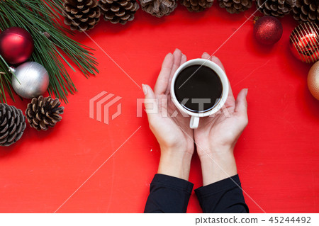 Christmas background hands women new year tree winter gifts decor Christmas background hands women new year tree winter gifts decor 45244492