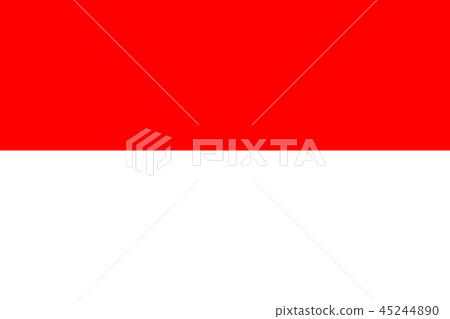 Flag of Indonesia. Vector flag with official colors and correct proportion. 45244890