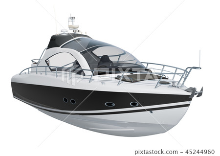 Modern motorboat, 3D rendering 45244960