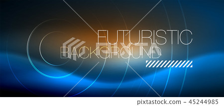 Neon glowing circles background 45244985