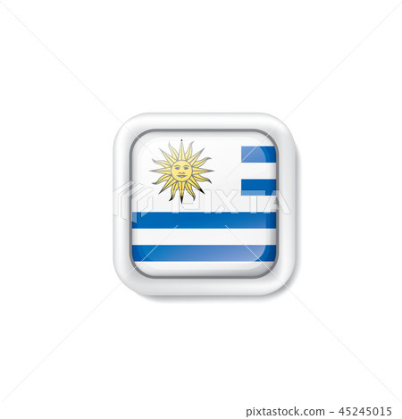 Uruguay flag, vector illustration on a white background. Uruguay flag, vector illustration on a white background. 45245015