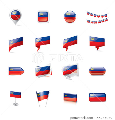 liechtenstein flag, vector illustration on a white background. liechtenstein flag, vector illustration on a white background. 45245079