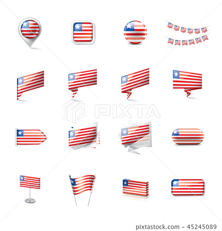 Liberia flag, vector illustration on a white background. 45245089