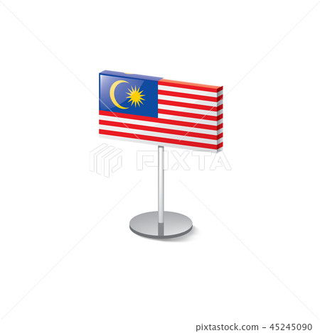 Malaysia Flag Vector Illustration On A White Stock Illustration 45245090 Pixta