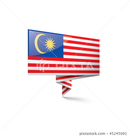 Malaysia Flag Vector Illustration On A White Stock Illustration