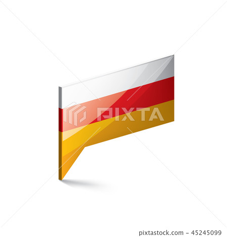 South Ossetia flag, vector illustration on a white background. South Ossetia flag, vector illustration on a white background. 45245099