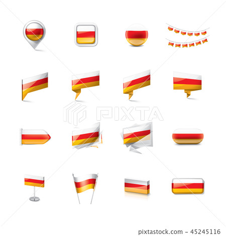 South Ossetia flag, vector illustration on a white background. 45245116